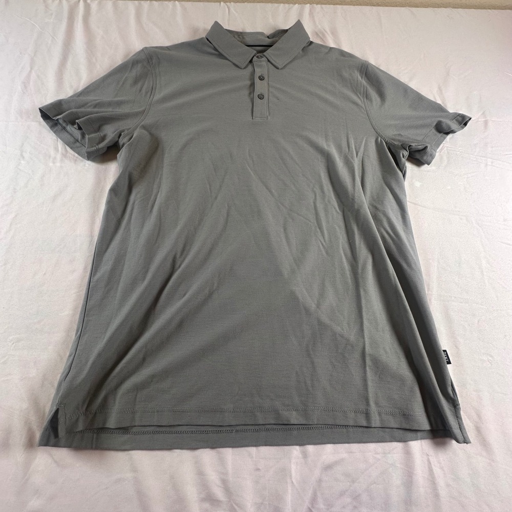DKNY Mens Polo Shirt XL Greystone Collared Short Sleeve Micro Ribbed DK14PL1543